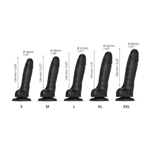 Strap-On-Me Sliding Skin Realistic Dildo - Фаллоимитатор, 15.8 х 4.6 см, (XXL) (чёрный) - sex-shop.ua